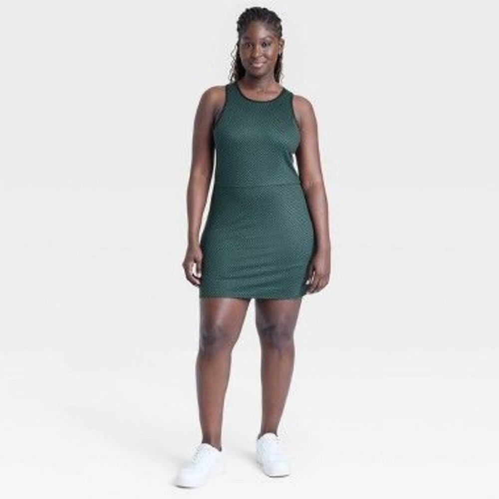 Target Green Textured Racerback Mini Dress - Picture 2 of 5